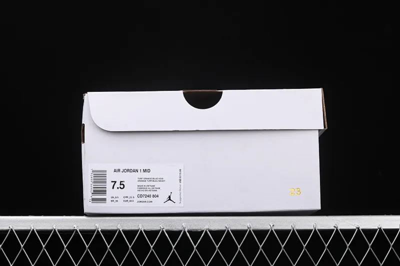 All categories Air Jordan Jordan series basketball shoes Air Jordan 1 Mid Air Jordan 1 Mid AJ1 Joe 1 Zhongbang blue and orange basketball shoes CD7240-801